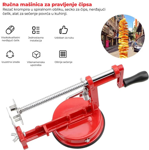 Ručna mašinica za pravljenje čipsa - spiralni rezač krompira