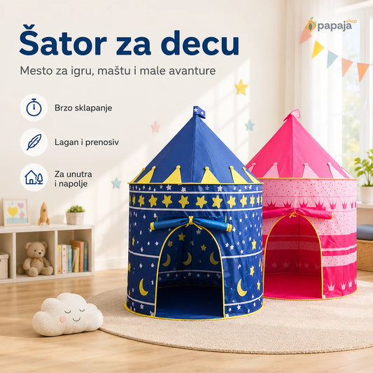 Šator za decu: Plavi i Crveni | Papaja Shop