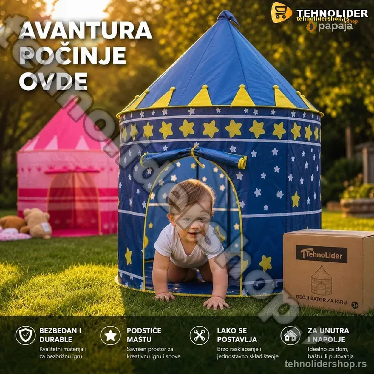 Šator za decu: Plavi i Crveni | Papaja Shop