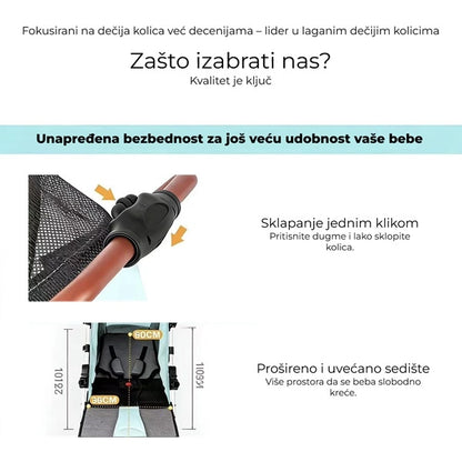 Sklopiva dečija kolica 2u1