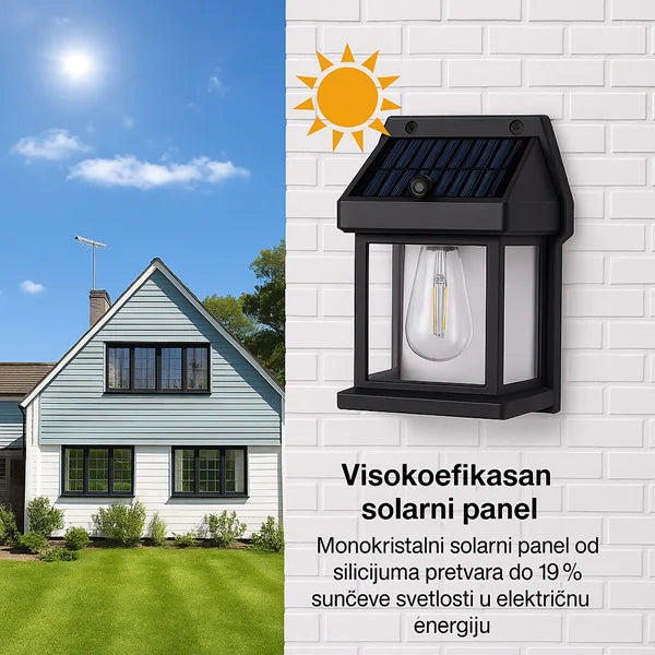 Solarna lampa sa Edison sijalicom za dvorište
