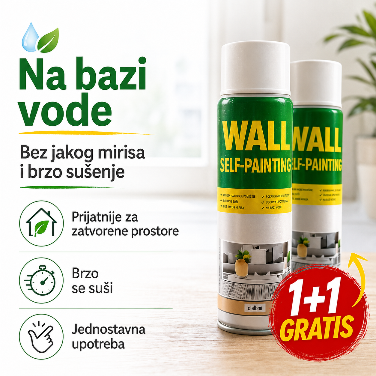 Na bazi vode, bez jakog mirisa i sa brzim susenjem