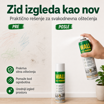 Zid izgleda kao nov - pre i posle, prekriva decje sare i ogrebotine