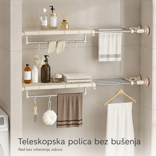 Teleskopska polica bez bušenja