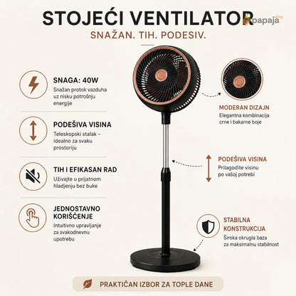 Tornado Ventilator 40W — Podesiva Visina | Papaja Shop