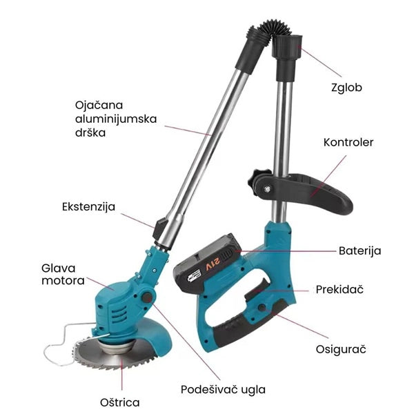 Trimer sa točkovima i sa izmenljivim nastavcima