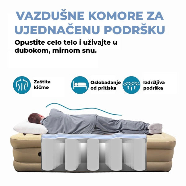 Vazdušni krevet sa automatskom vazdušnom pumpom - Leedsooy - 200x150x40 cm
