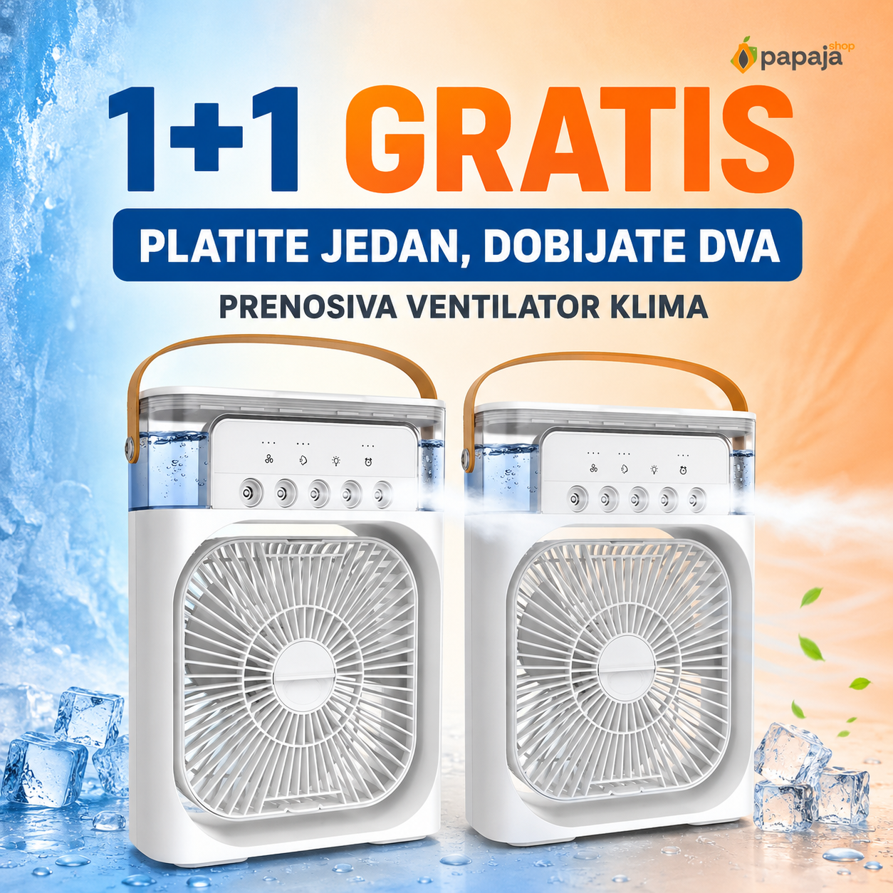 Prenosiva ventilator klima 1+1 GRATIS — platite jedan, dobijate dva