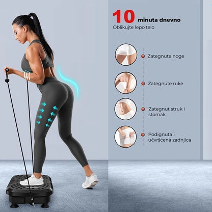 Vibraciona ploča za fitnes i masažu + 5 traka za vežbanje GRATIS