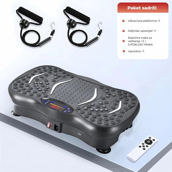 Vibraciona ploča za fitnes i masažu + 5 traka za vežbanje GRATIS