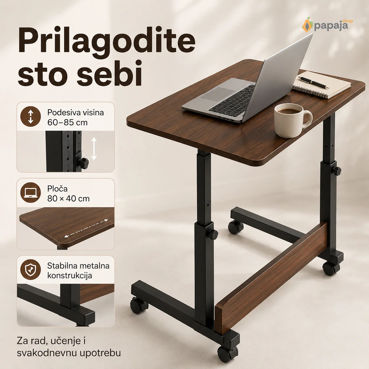 Višenamenski Sto za Računar i Laptop | Papaja Shop