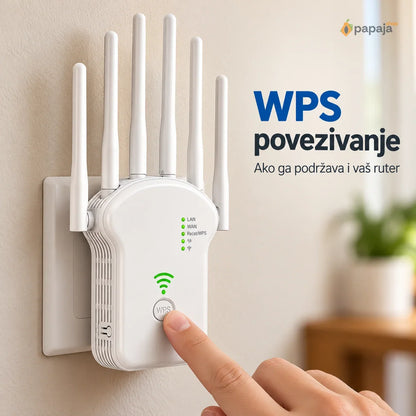 WiFi pojačivač signala 1200 Mbps — Dual Band, 6 antena | Papaja Shop