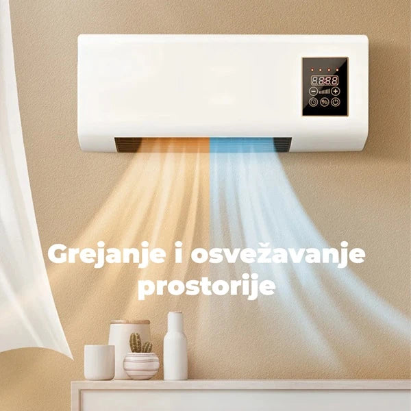 Zidna grejalica 2u1 - Grejanje i hlađenje sa šipkom za sušenje garderobe